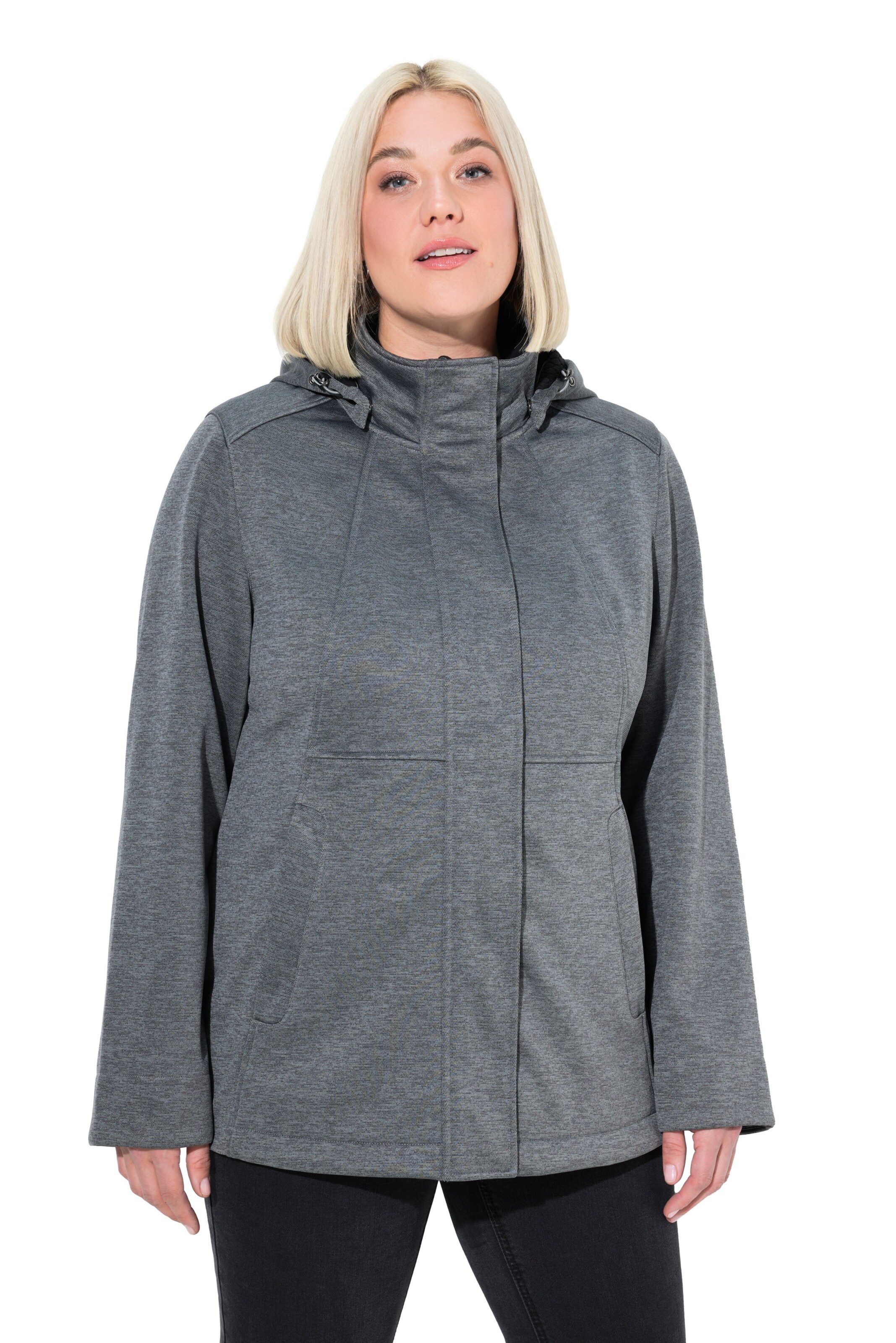 Ulla Popken Funktionsjacke in Grau: Vorderseite