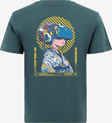 Oldskull Shirt 'Asian Virtual Geisha Logo Graphic' in Blue: front