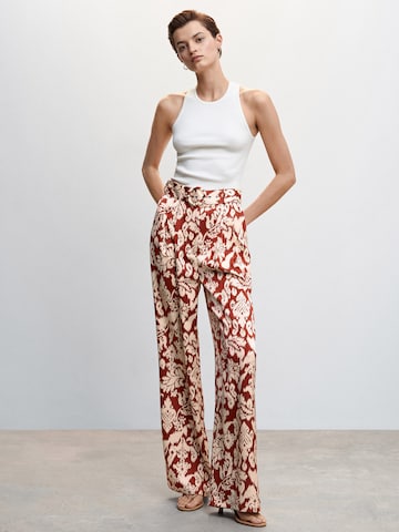 MANGO Regular Pleat-Front Pants 'Nurio' in Red