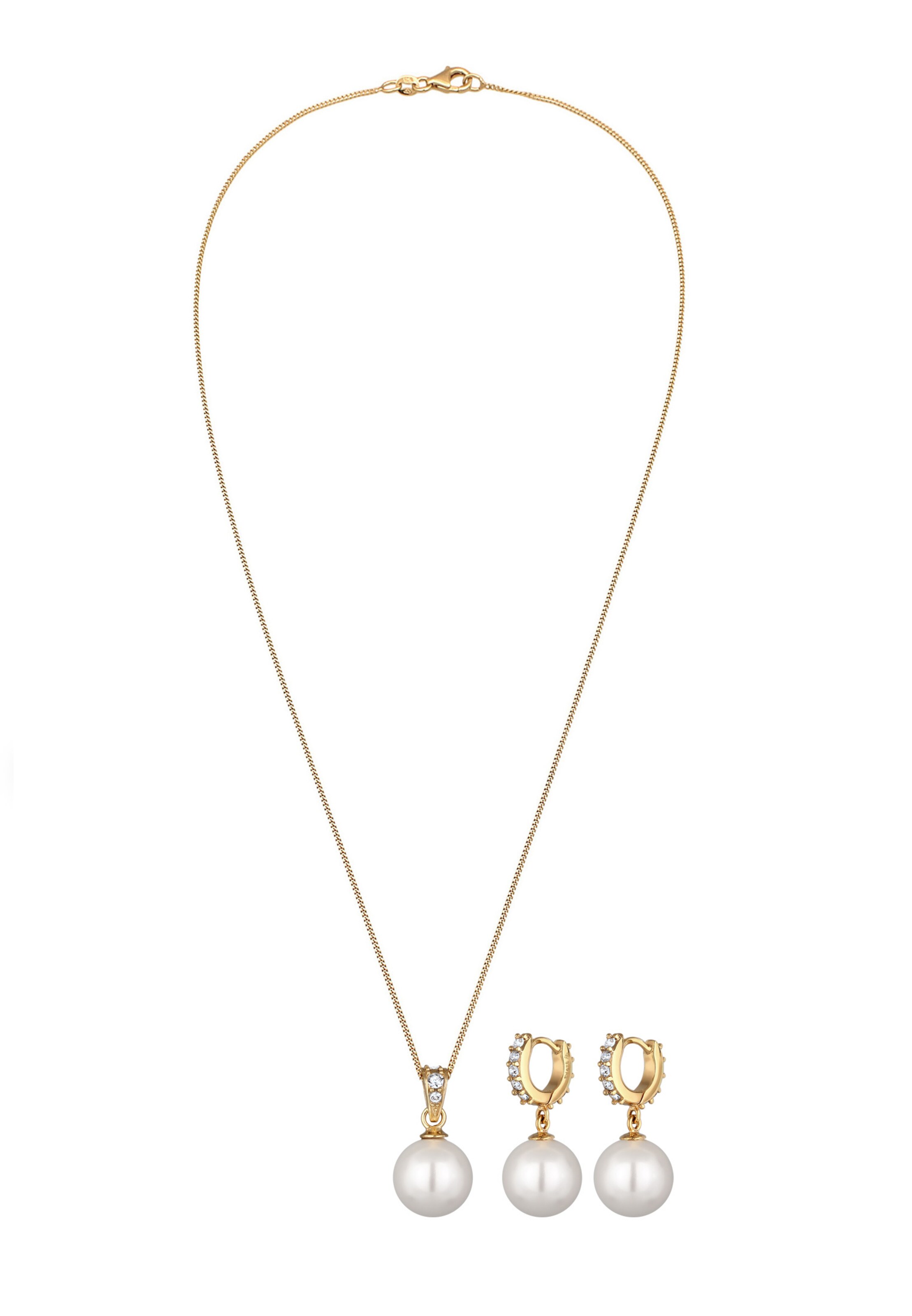 ELLI - Conjunto de joyería 'Perle' en oro: frente