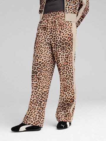 PUMA Wide leg Trousers 'T7' in Beige: front