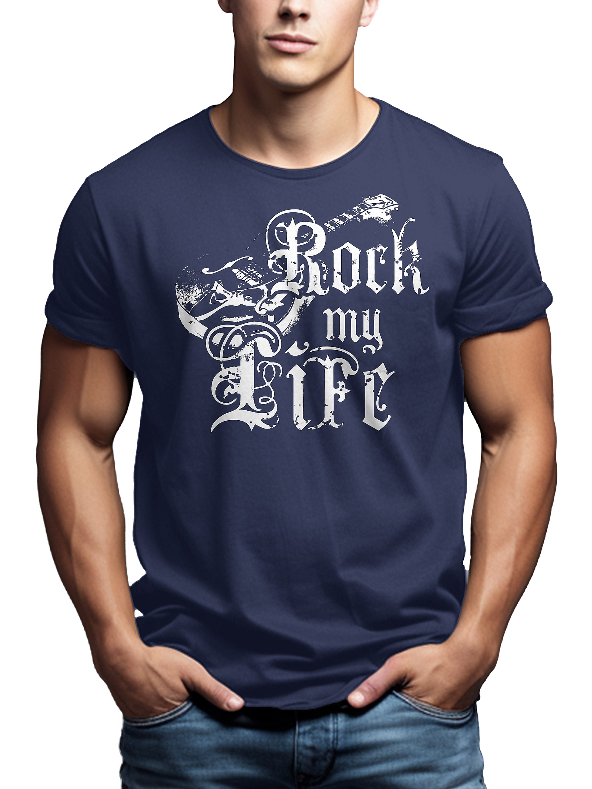 MAKAYA Shirt 'Rock my Life' in Blue
