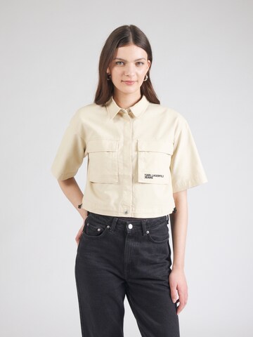 KARL LAGERFELD JEANS Blouse 'UTILITY' in Beige: front