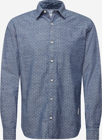 JACK & JONES Button Up Shirt in Blue: front