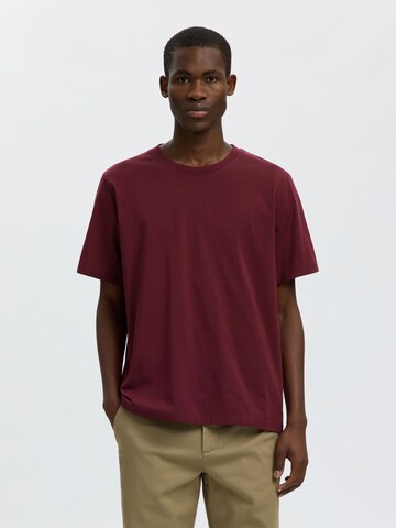 SELECTED T-Shirt 'Aspen' in Rot: Vorderseite