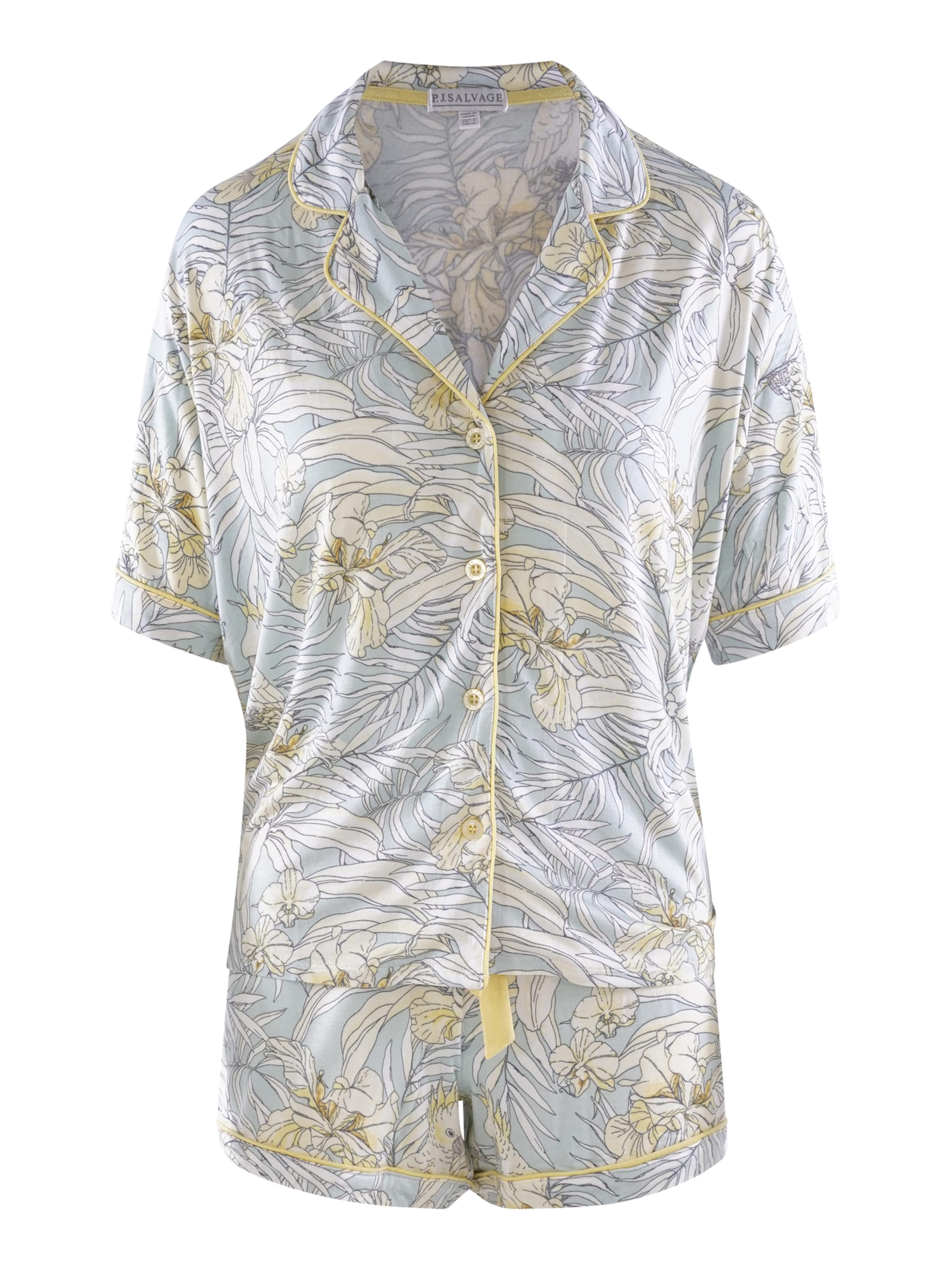 PJ Salvage - Pijama de pantalón corto 'Cocktail Hour' en verde: frente