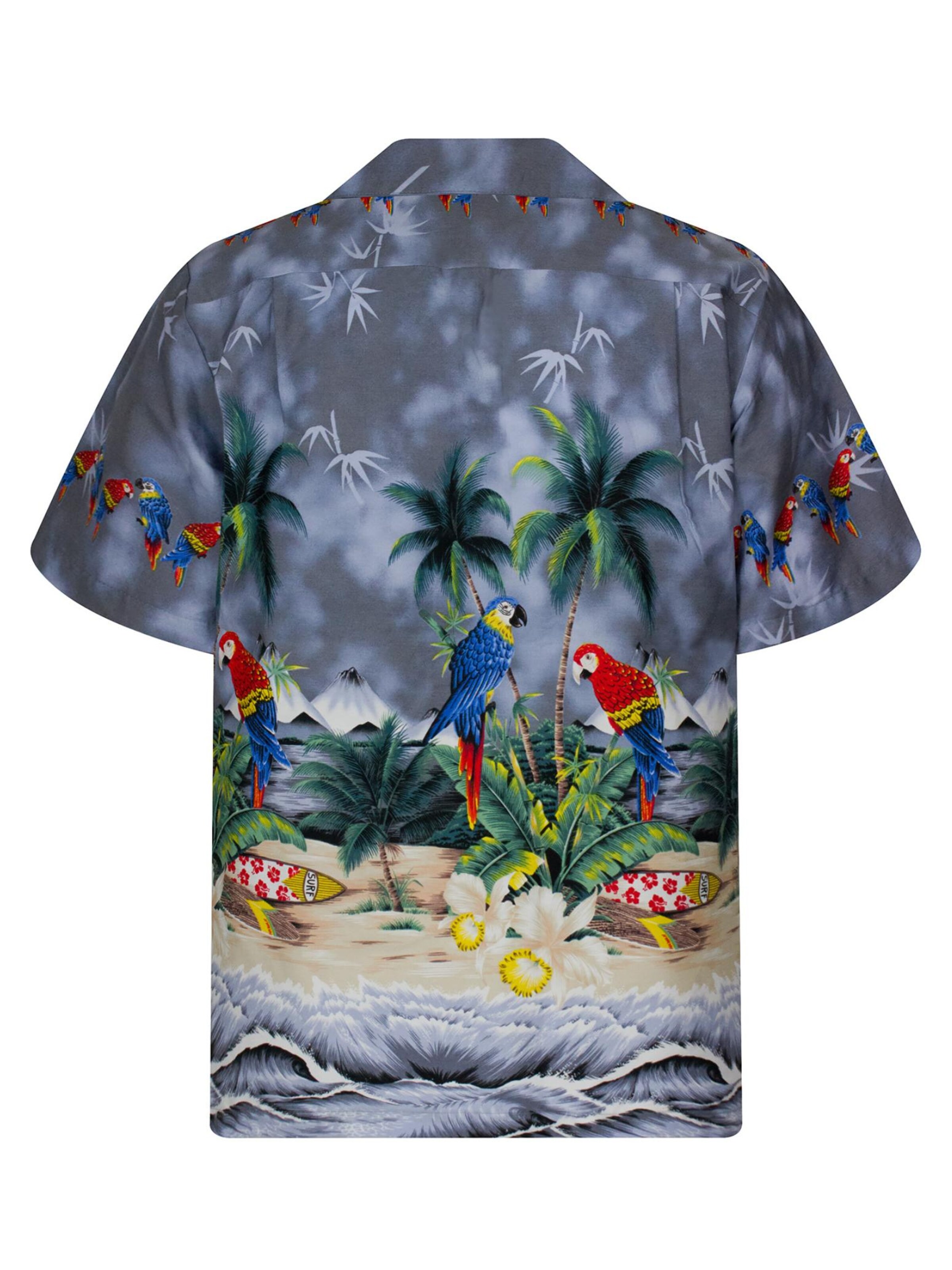 KY's Regular fit Button Up Shirt 'Papagei' in Grey