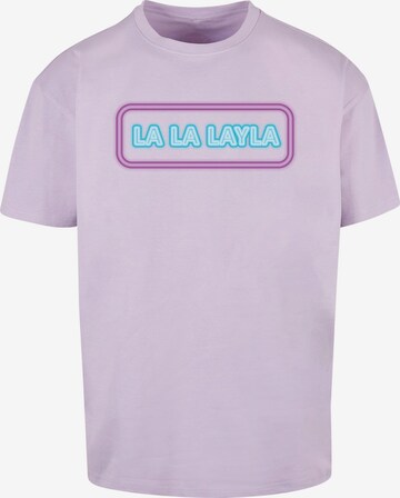 Merchcode T-Shirt 'La La Layla' in Lila: predná strana