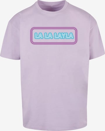 Merchcode Shirt 'La La Layla' in Lila: voorkant