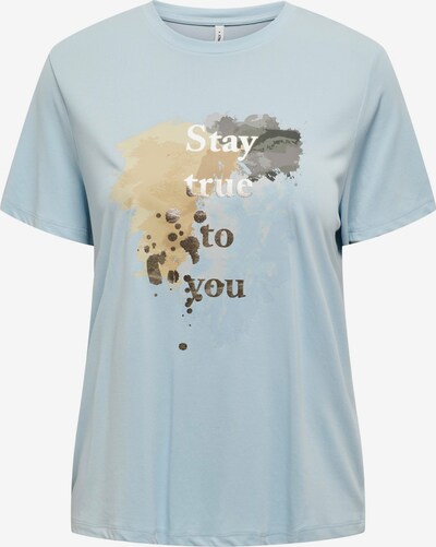 ONLY T-shirt 'FREE LIFE' en sable / bleu clair / gris basalte / blanc, Vue avec produit