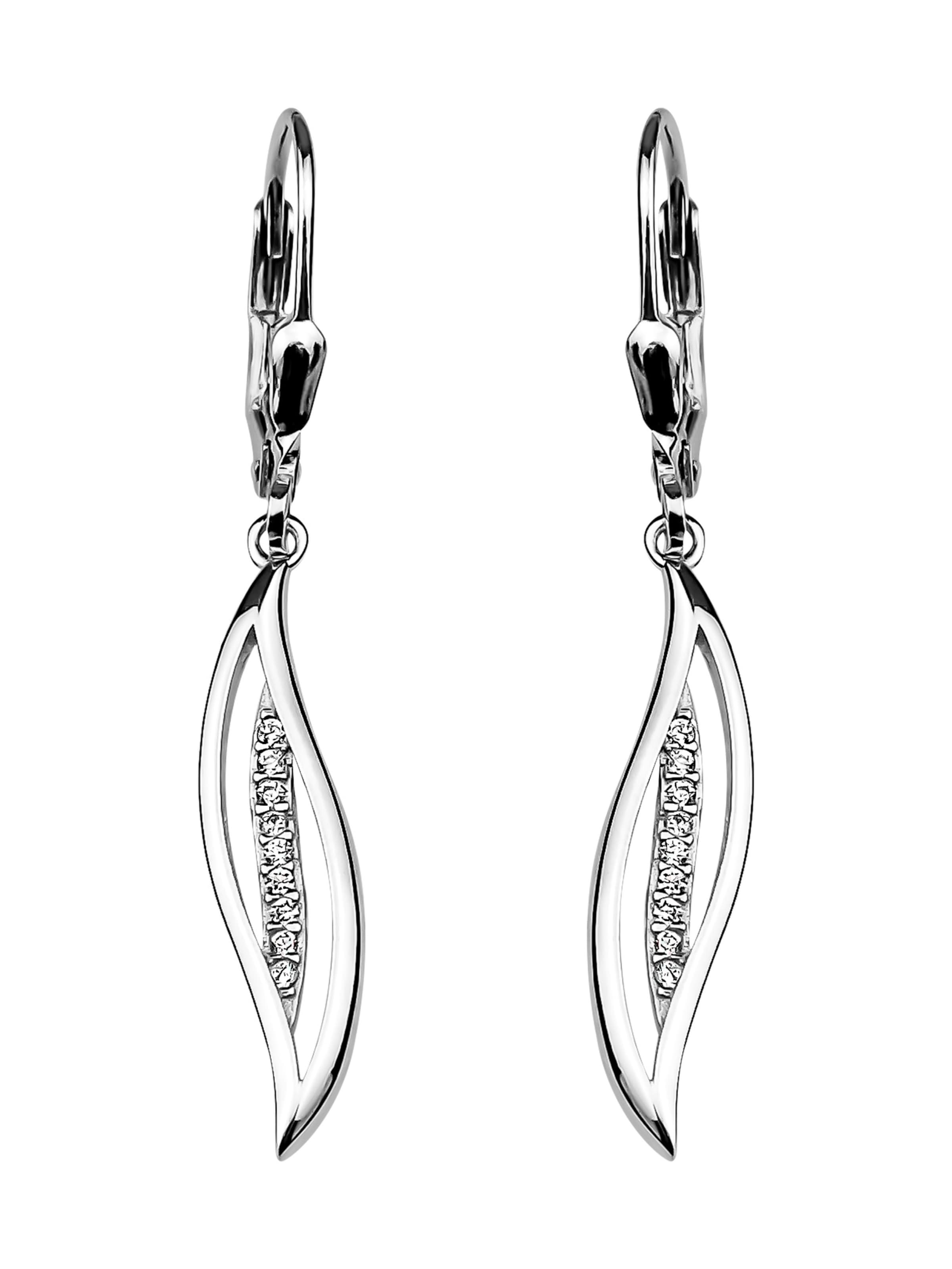 Sofia Milani Ohrringe 'Curved'‌‌‌‌‌‌‌‌‌ in Silber: Vorderseite