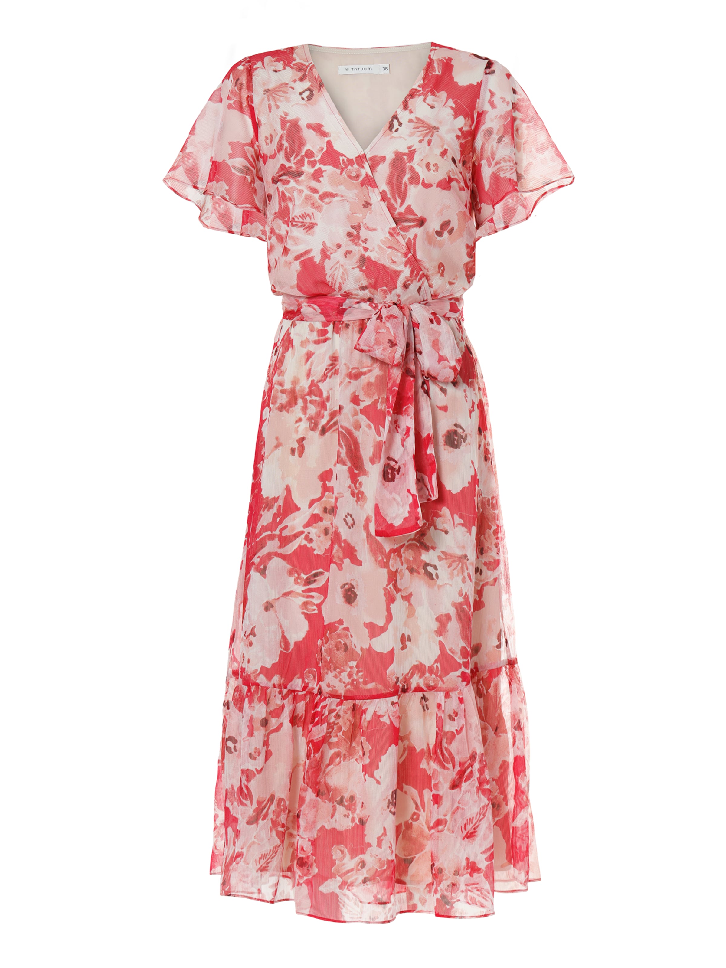 TATUUM - Vestido em vermelho: frente