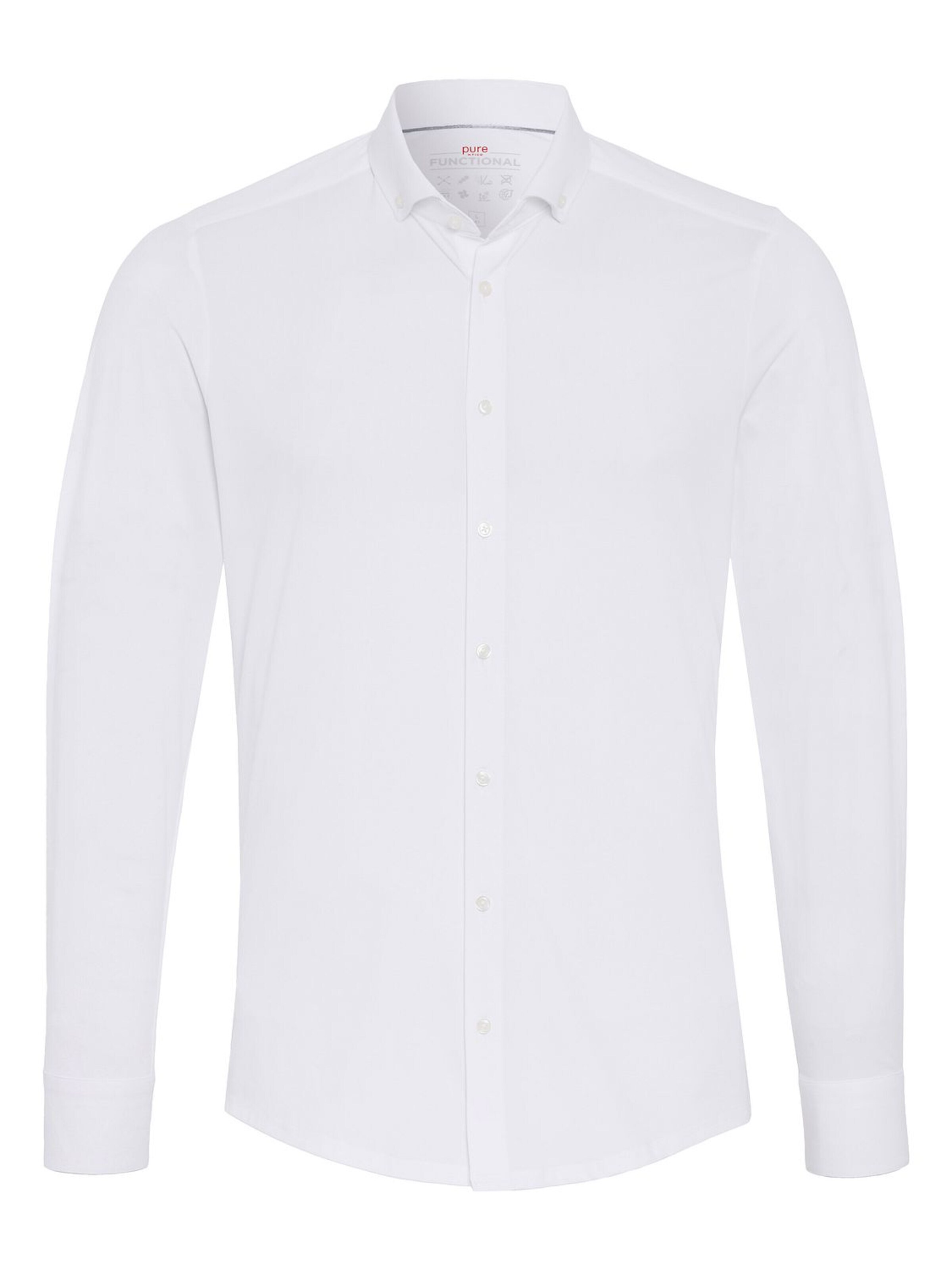 PURE Slim fit Button Up Shirt in White: front