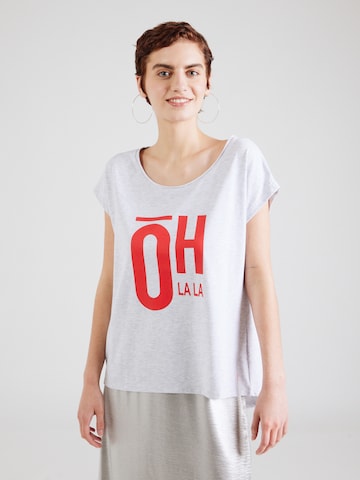 miss goodlife Shirt 'Oh Lala' in Grijs: voorkant