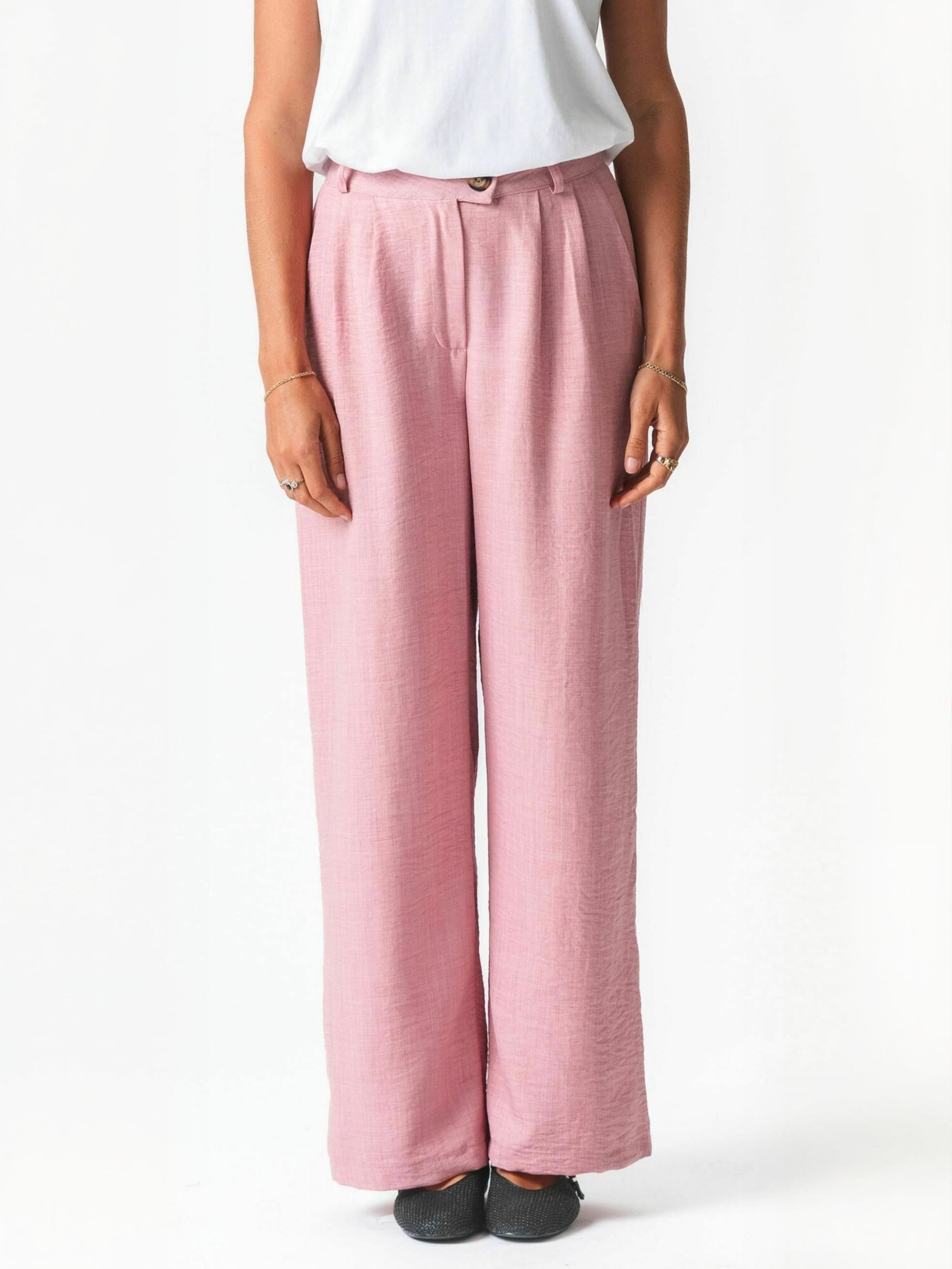 TEESHOPPEN Regular Trouser ' Emma ' in Pink: Vorderseite