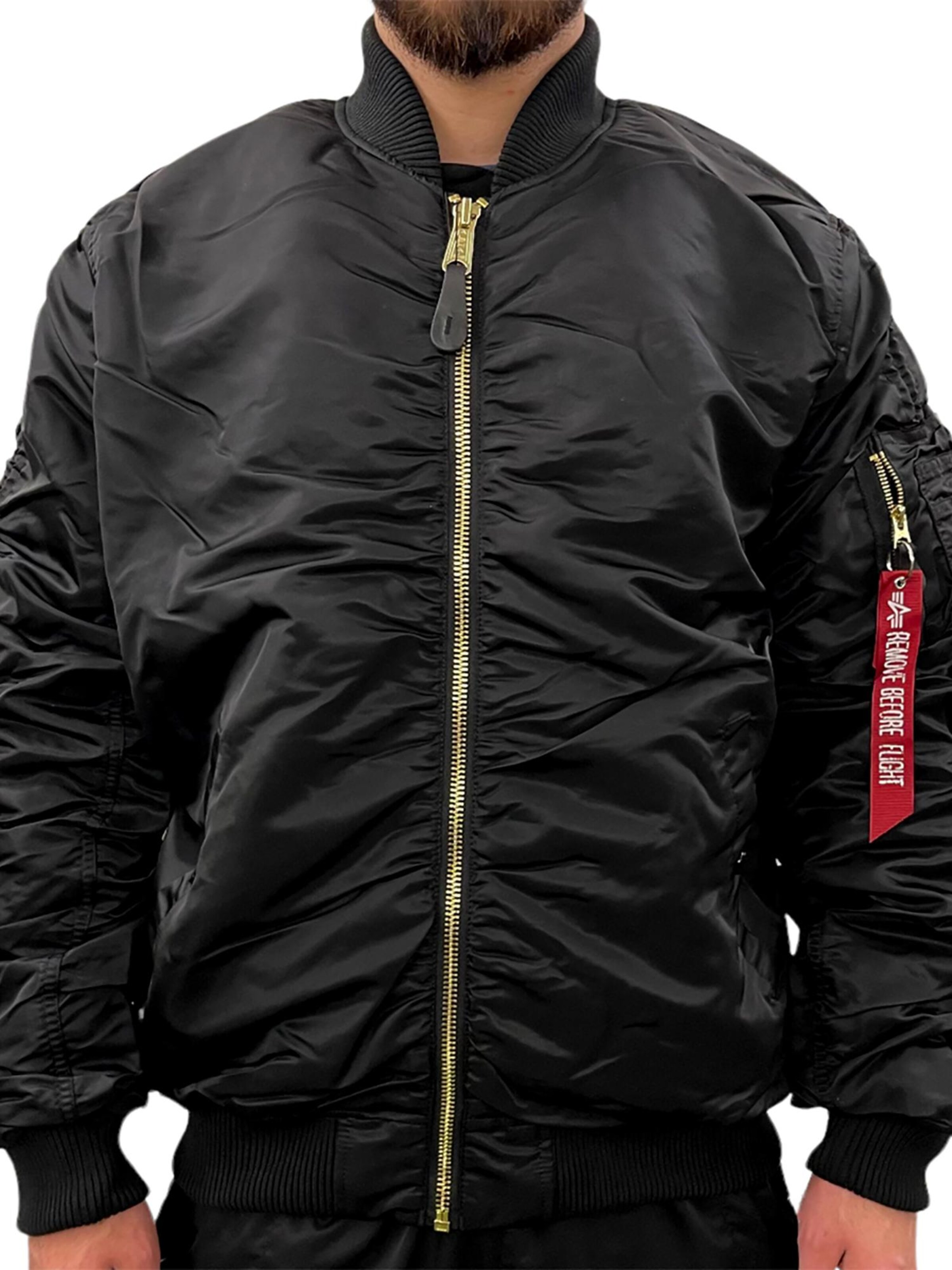 ALPHA INDUSTRIES Between-Season Jacket 'MA-1 OS' in Black