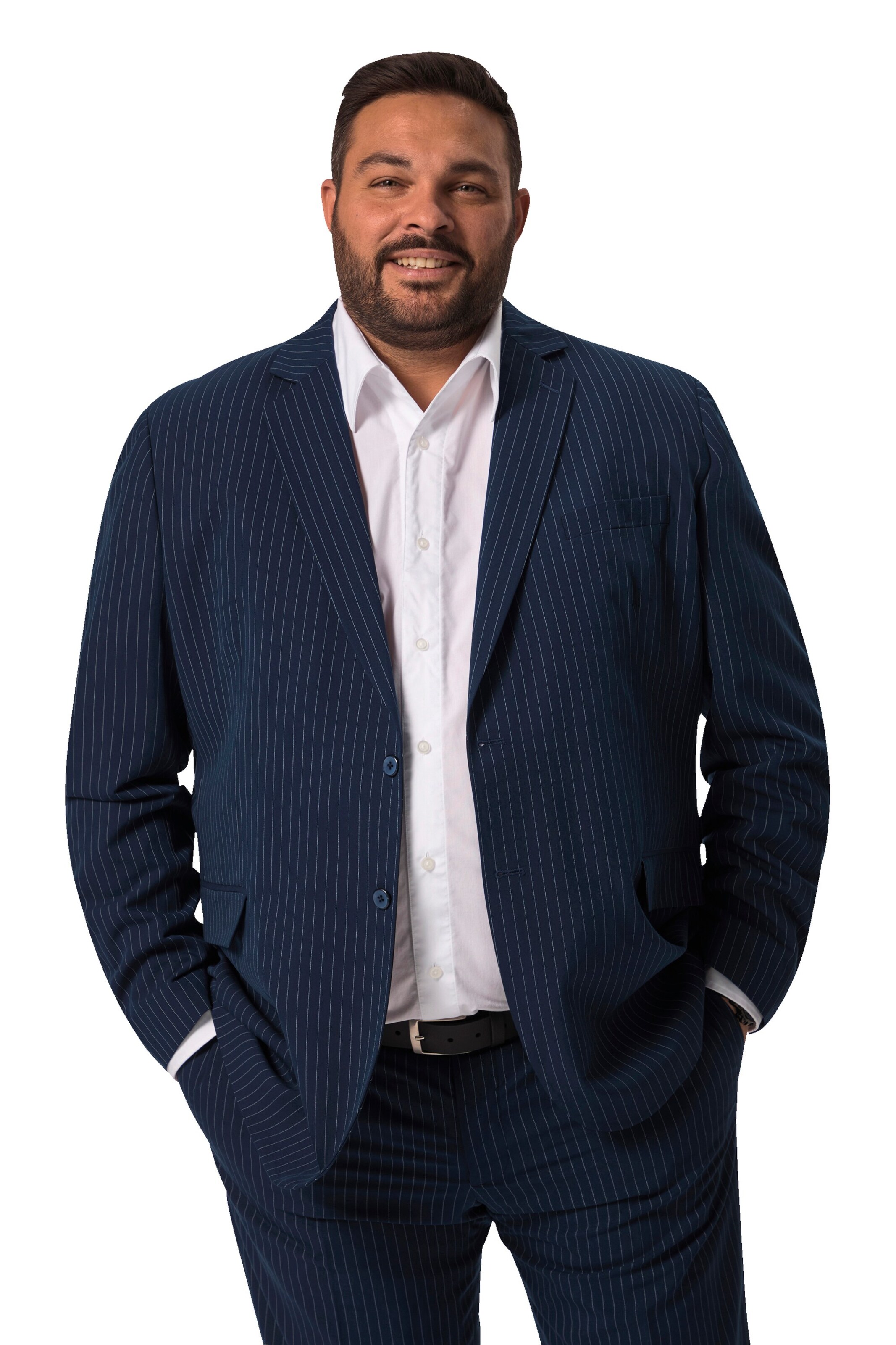 Men Plus Regular fit Blazer in Blue: front