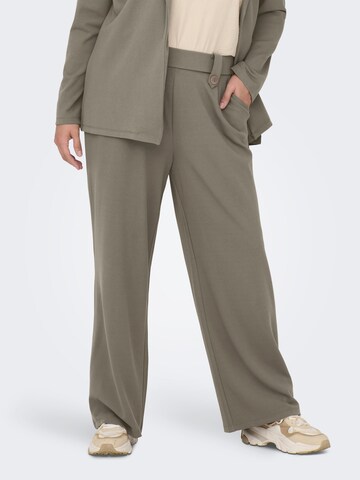 ONLY Carmakoma Wide leg Pleat-Front Pants in Grey: front