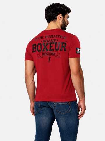 Boxeur des Rues - Camiseta 'Herren T-Shirt Slim Fit Boxeur des Rues, Rot, Schwarzes Logo, Premium-Baumwolle' en rojo