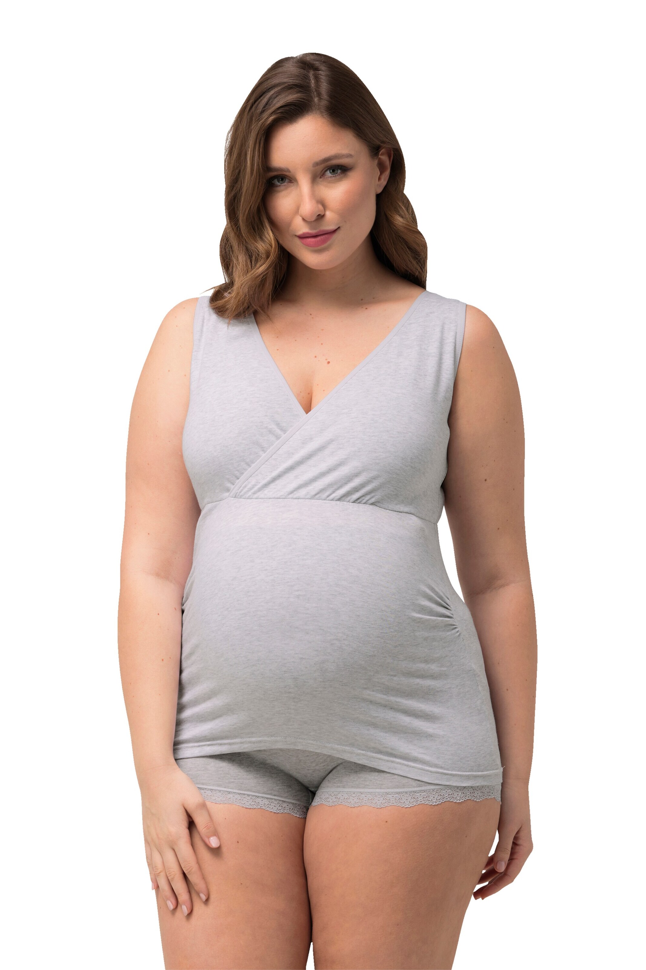 Maillot de corps Ulla Popken en gris : devant
