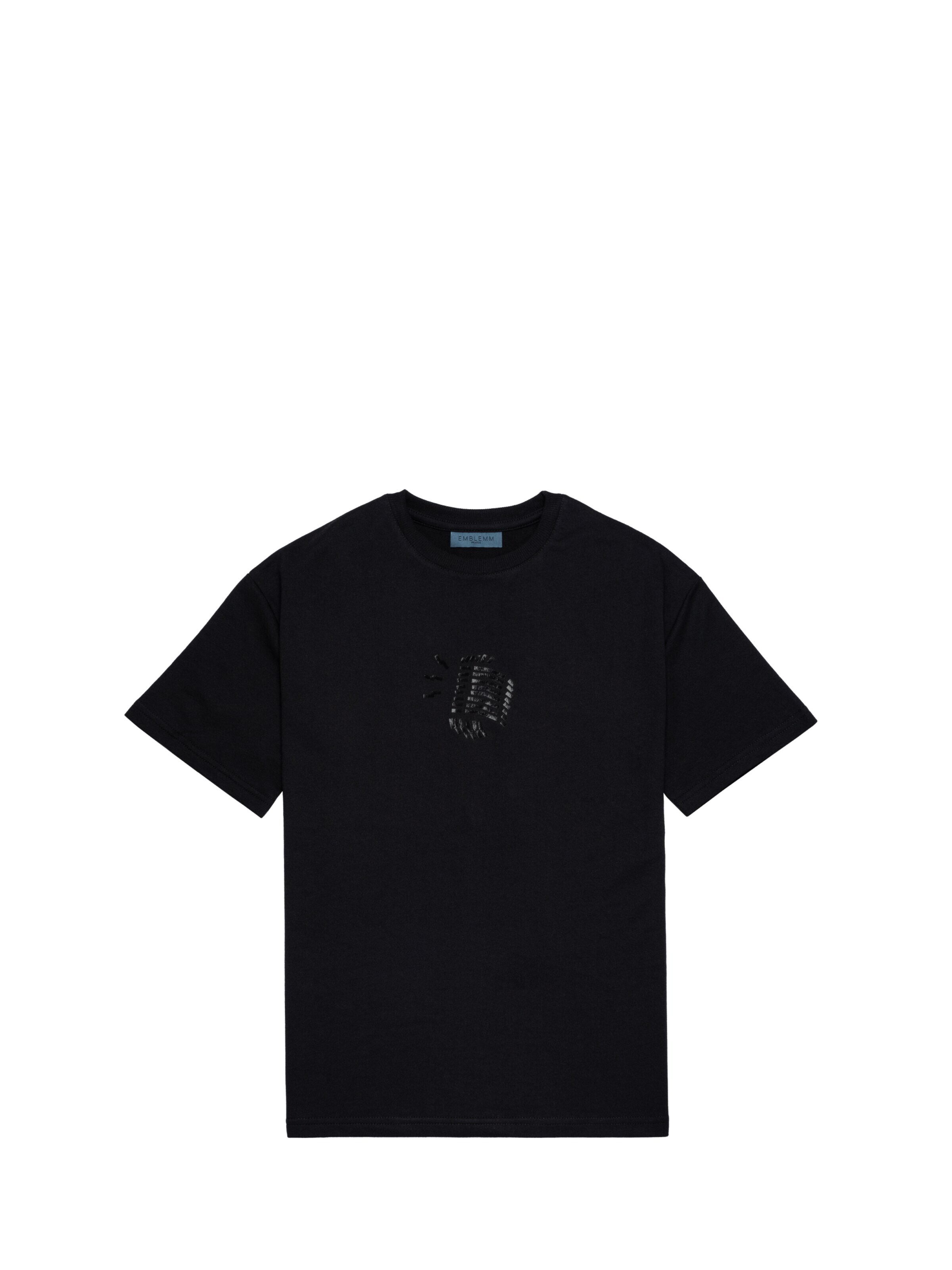 EMBLEMM Shirt 'The Mic Tape'‌‌‌ in Schwarz: Vorderseite