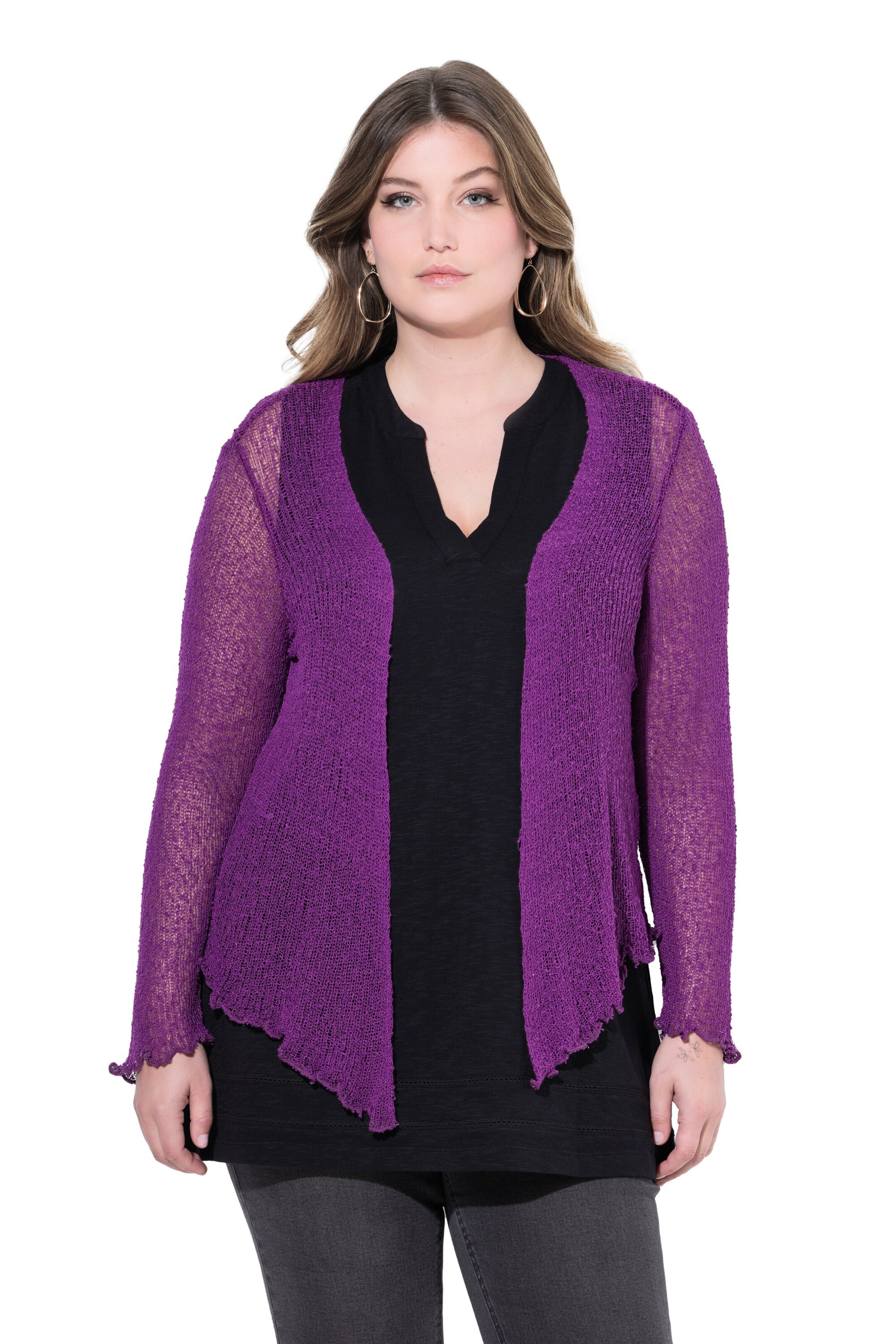 MIAMODA Strickjacke in Lila: Vorderseite