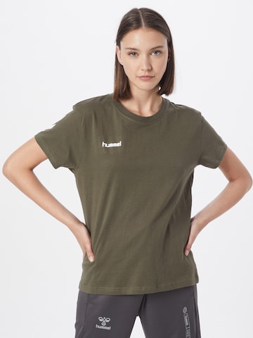 T-shirt fonctionnel Hummel en vert : devant