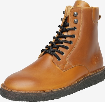 Henry Stevens Veterboots 'Barney PDB' in Bruin: voorkant