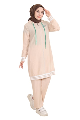 MODAMIHRAM Broekpak in Beige: voorkant