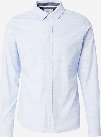 s.Oliver Slim Fit Hemd in Blau: Vorderseite