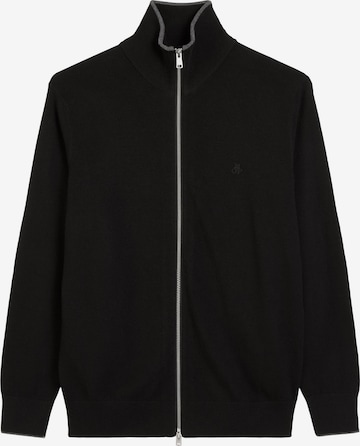 Marc O'Polo Zipper-Strickjacke regular ' aus Bio-Baumwoll-Schurwoll-Mix ' in Schwarz: Vorderseite