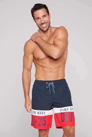 CAMP DAVID Board Shorts in Blue: front