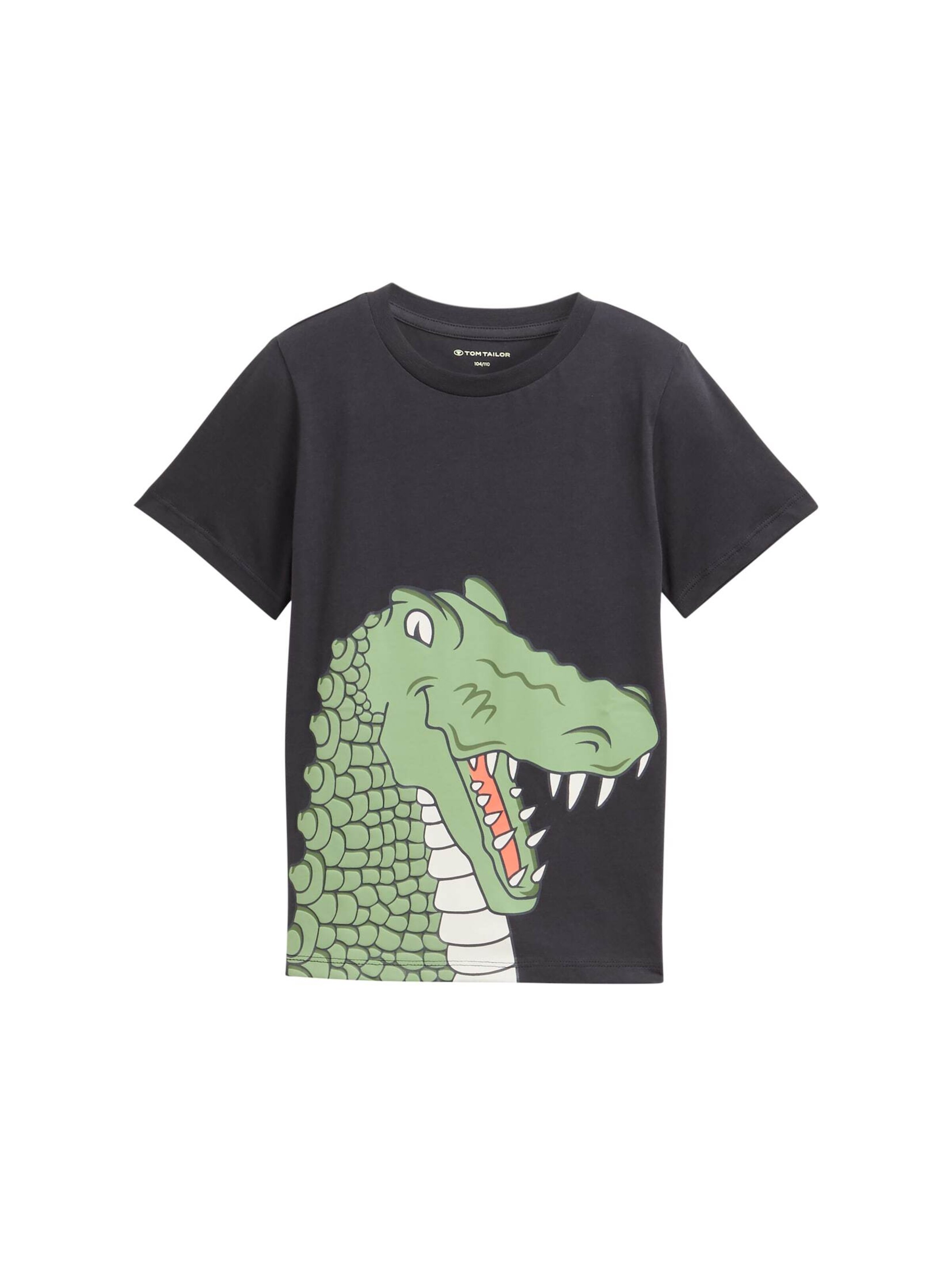 TOM TAILOR Jungen T-Shirt Mit Print, Kurzarm, Aus Baumwolle – Regular Fit, Mit Dino Oder Skateboard-Motiv