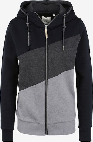 Oxmo Zip-Up Hoodie in Black: front