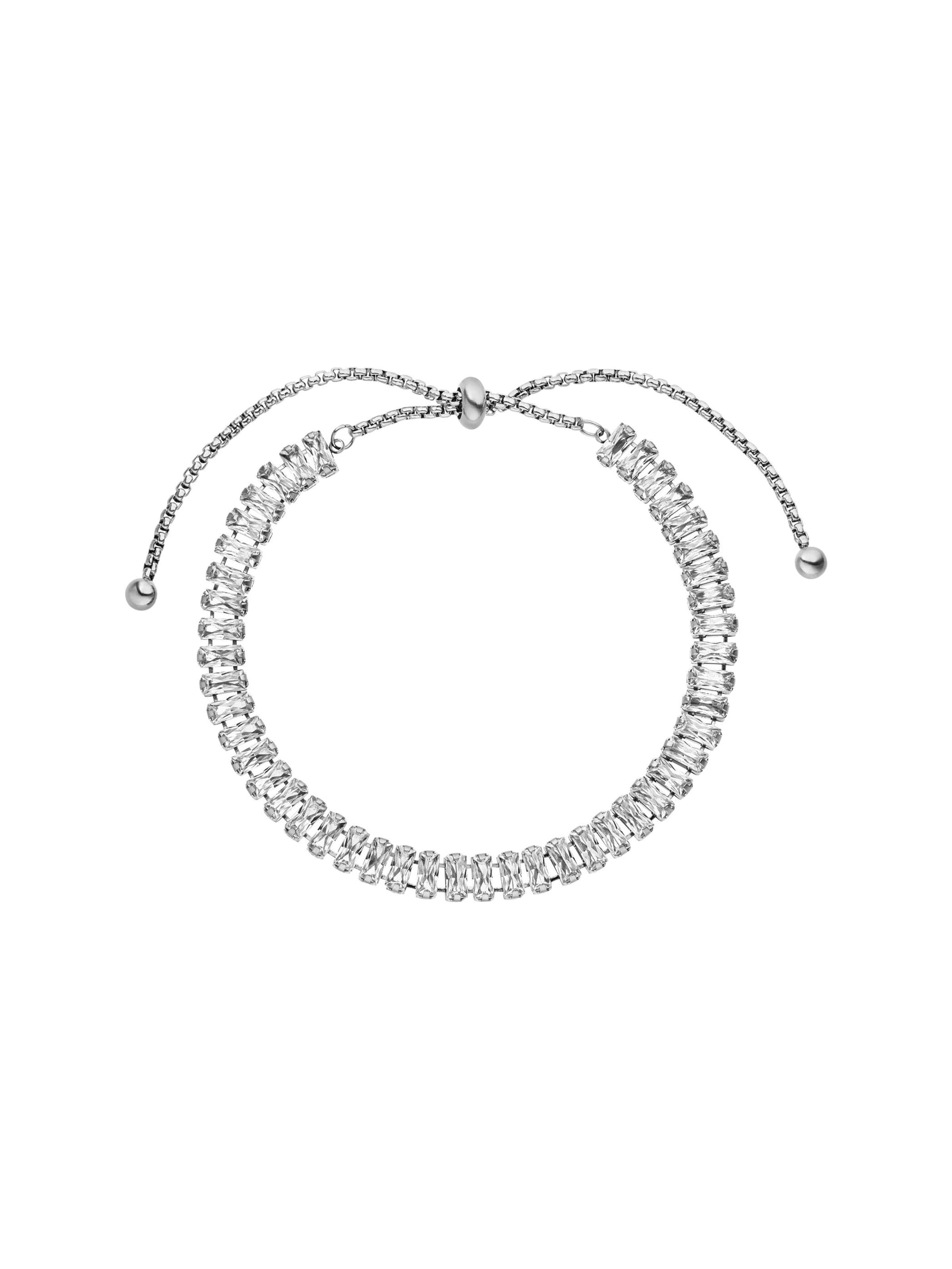 PURELEI - Pulsera 'Crystal Glow' en plata: frente
