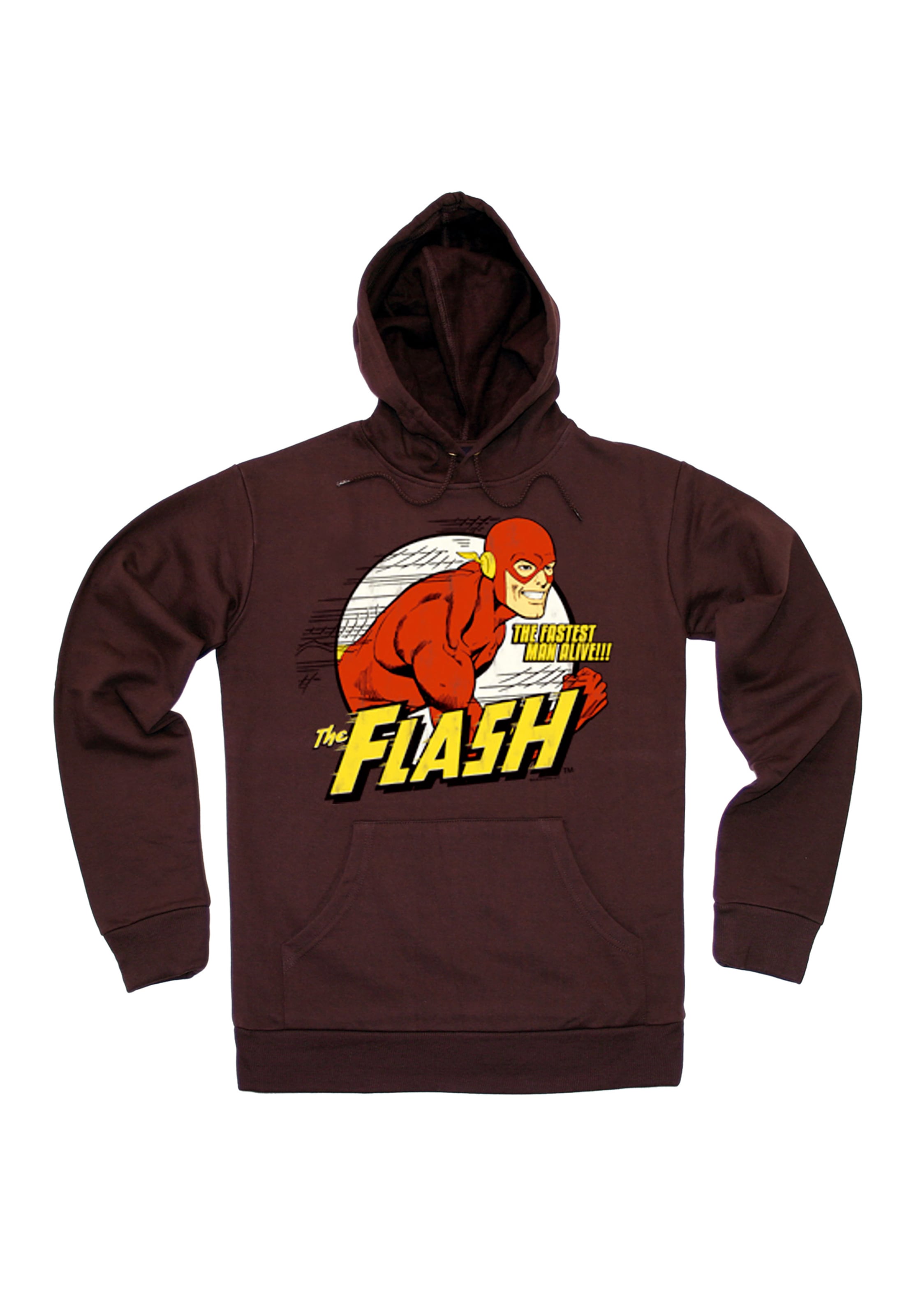 LOGOSHIRT Sweatshirt 'DC Comics - Flash, Fastest Man Alive' in Bruin: voorkant
