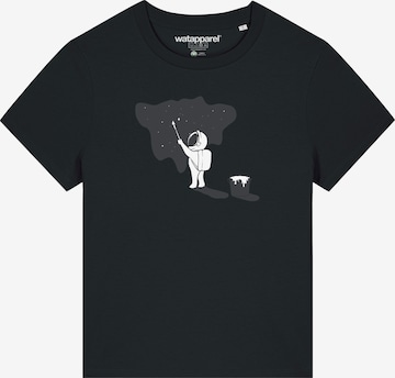 Maglietta 'Painting space' di Watapparel in nero: frontale