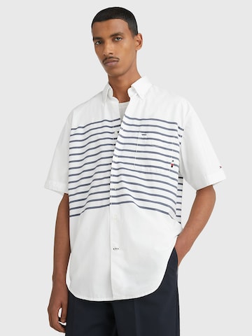 TOMMY HILFIGER Comfort fit Button Up Shirt 'Breton' in White: front