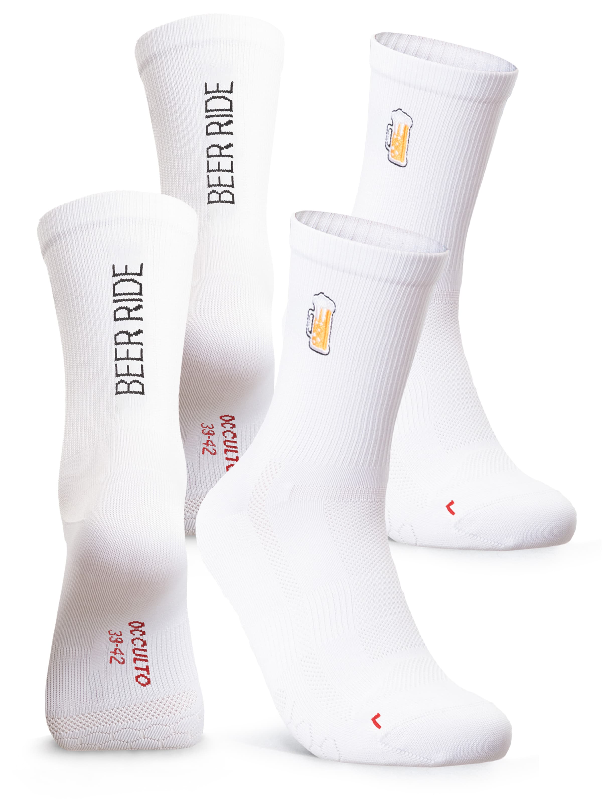 Occulto Athletic Socks 'Mathieu' in White: front