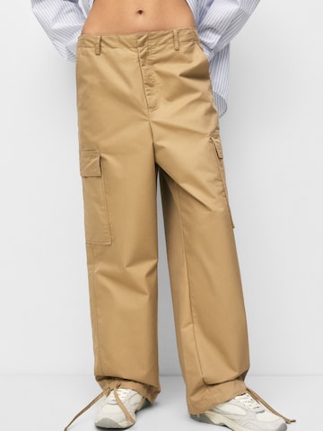 Pull&Bear Loosefit Cargobroek in Beige