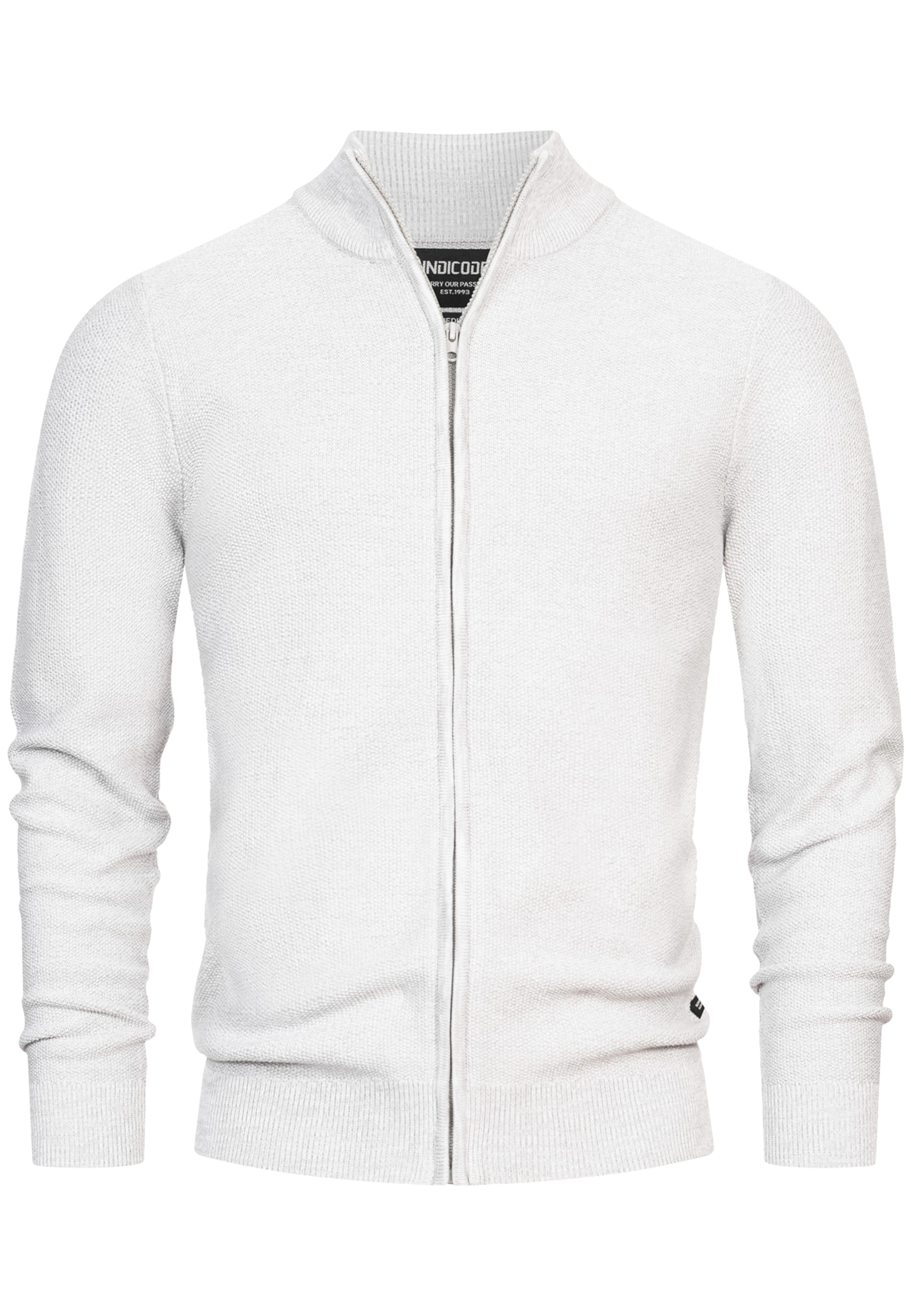 INDICODE JEANS Strickjacke in Grau: Vorderseite