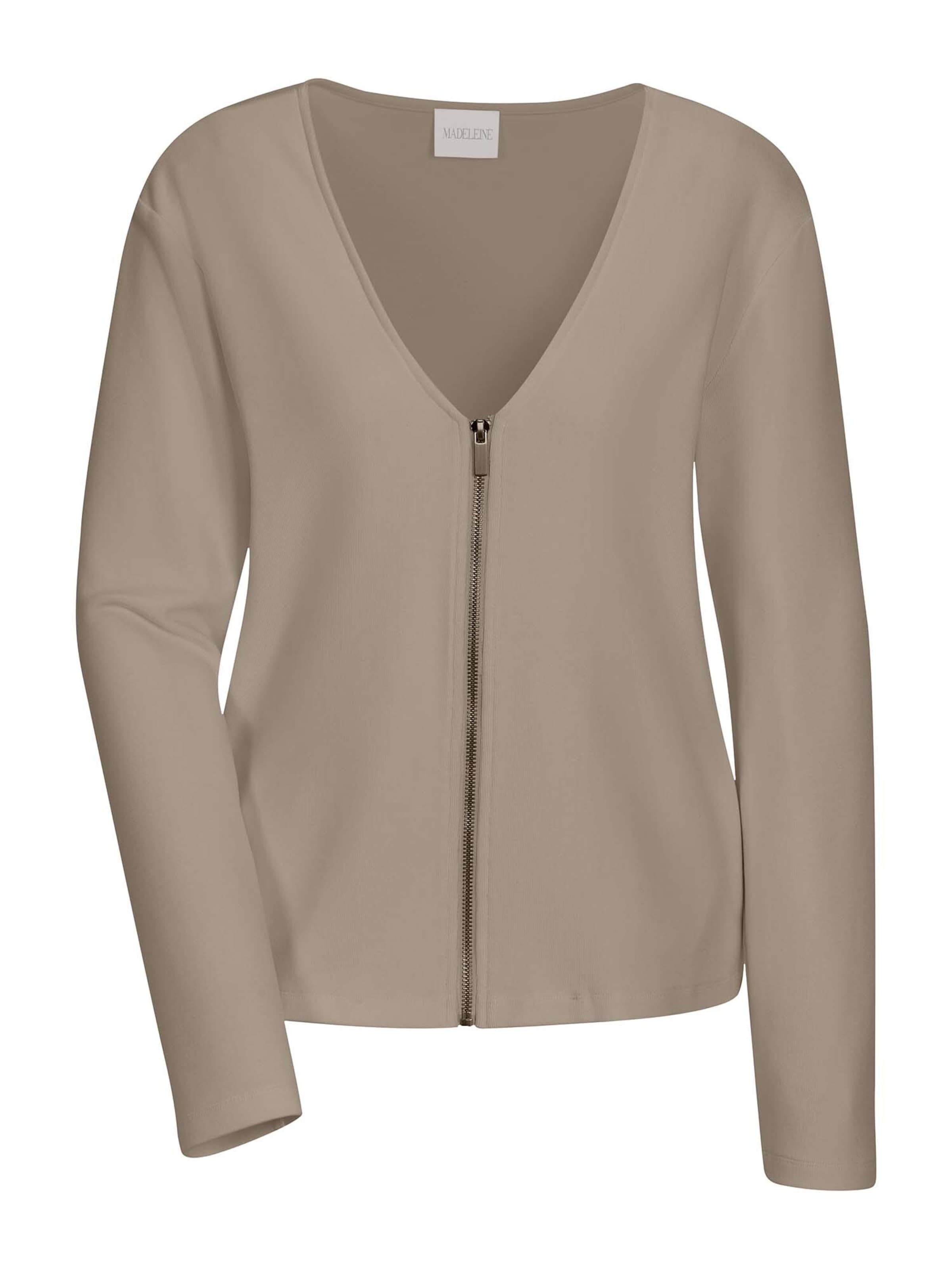 MADELEINE Gebreid vest in Beige: voorkant