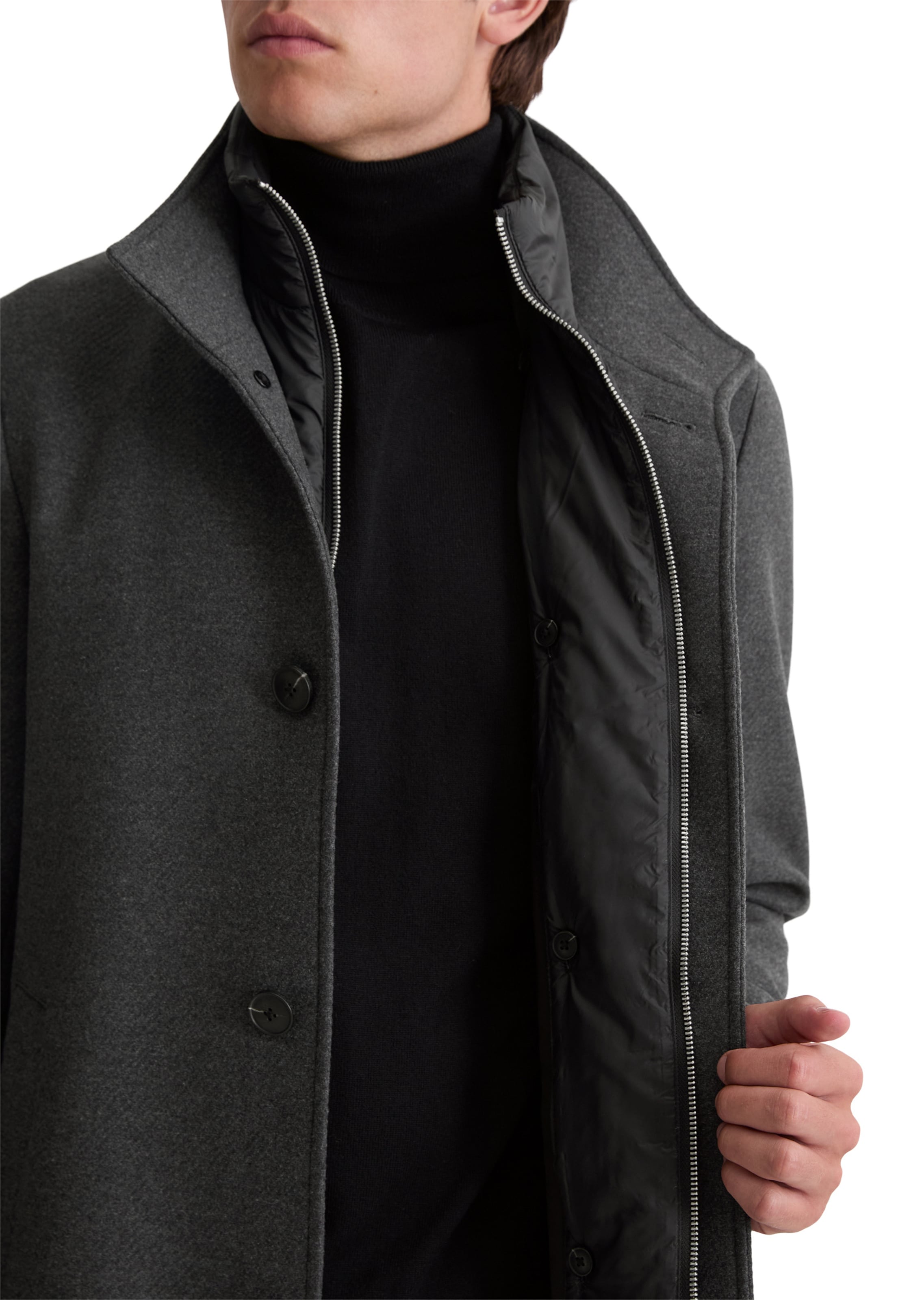 Marc O'Polo Between-Seasons Coat in Grey