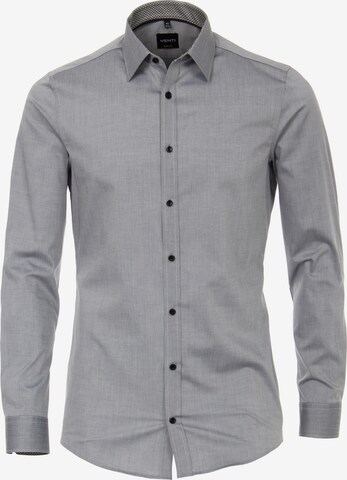 VENTI Slim fit Button Up Shirt in Grey: front