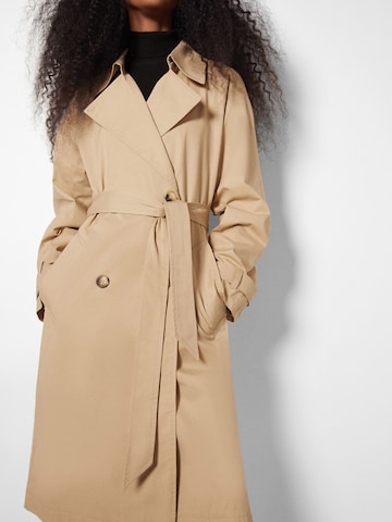 Bershka Between-Seasons Coat in Beige