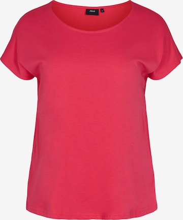 Zizzi T-Shirt 'MKatja' in Pink: predná strana