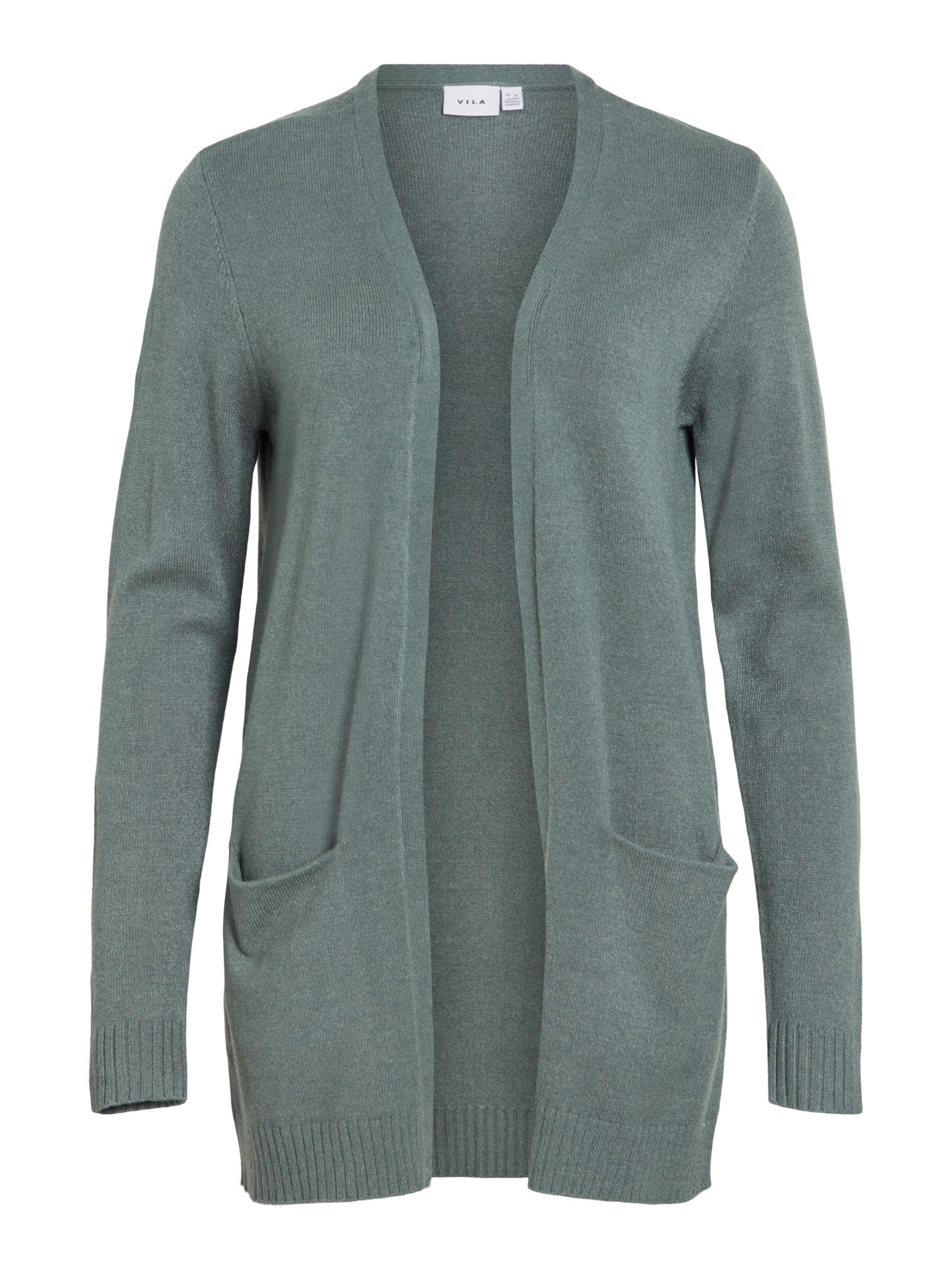 VILA Knit cardigan in Grey: front