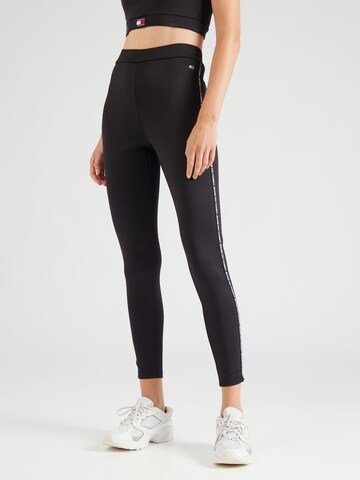 Regular Leggings de la Tommy Jeans pe negru: față