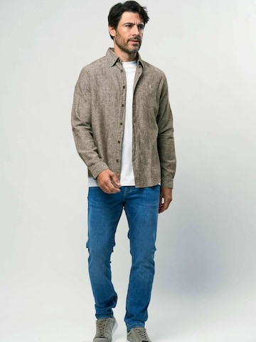MCS Comfort fit Overhemd ' Dean Shirt ' in Bruin