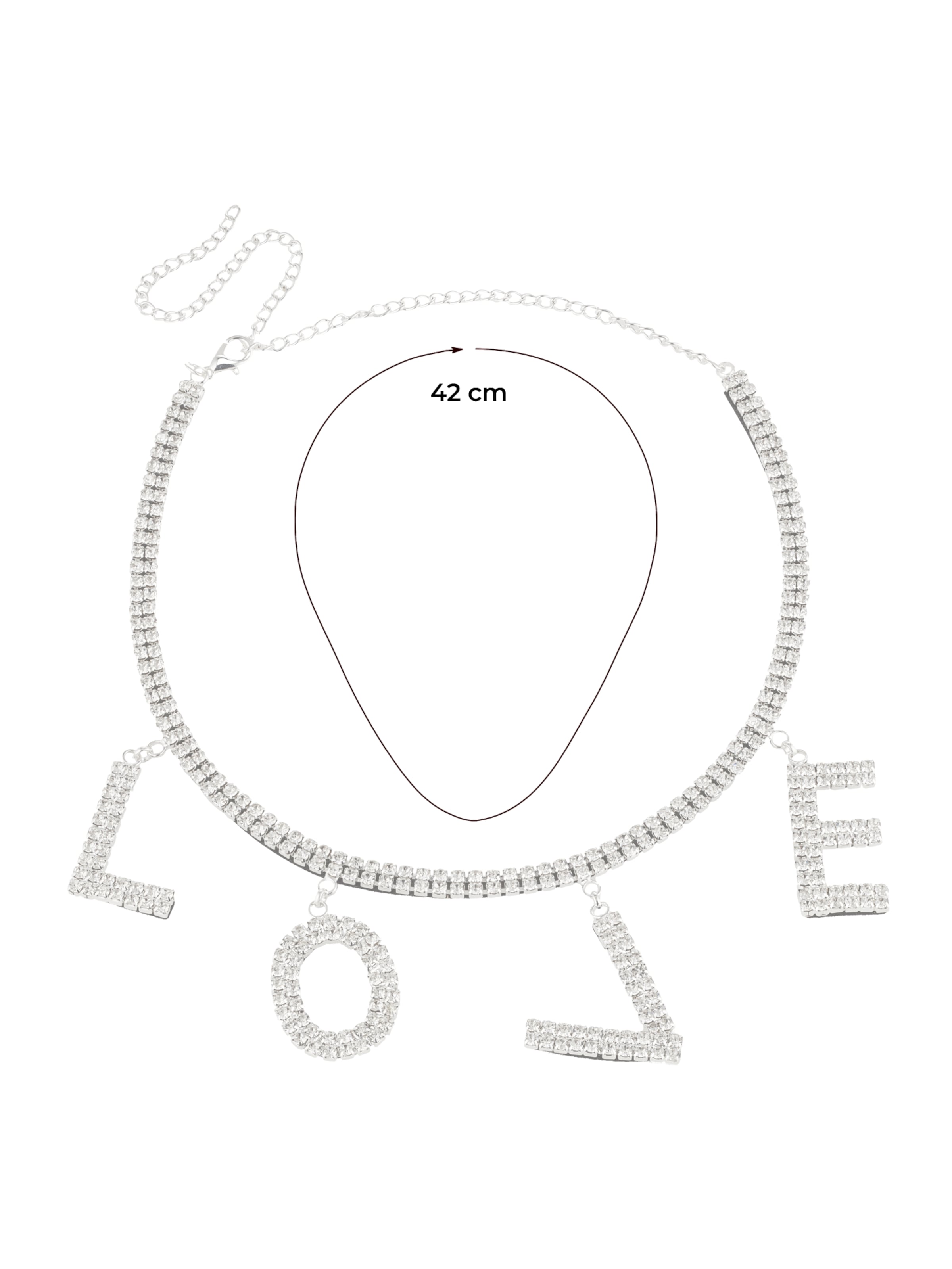 Katy Perry exclusive for ABOUT YOU Verižica 'Ashley' | srebrna barva: sprednja stran